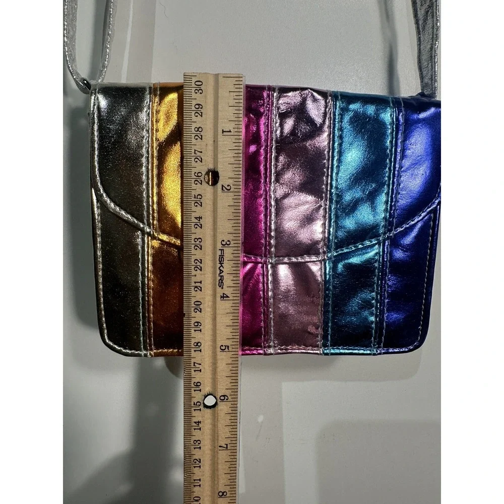 girls purse‎ cross body shiny adjustable strap colorful